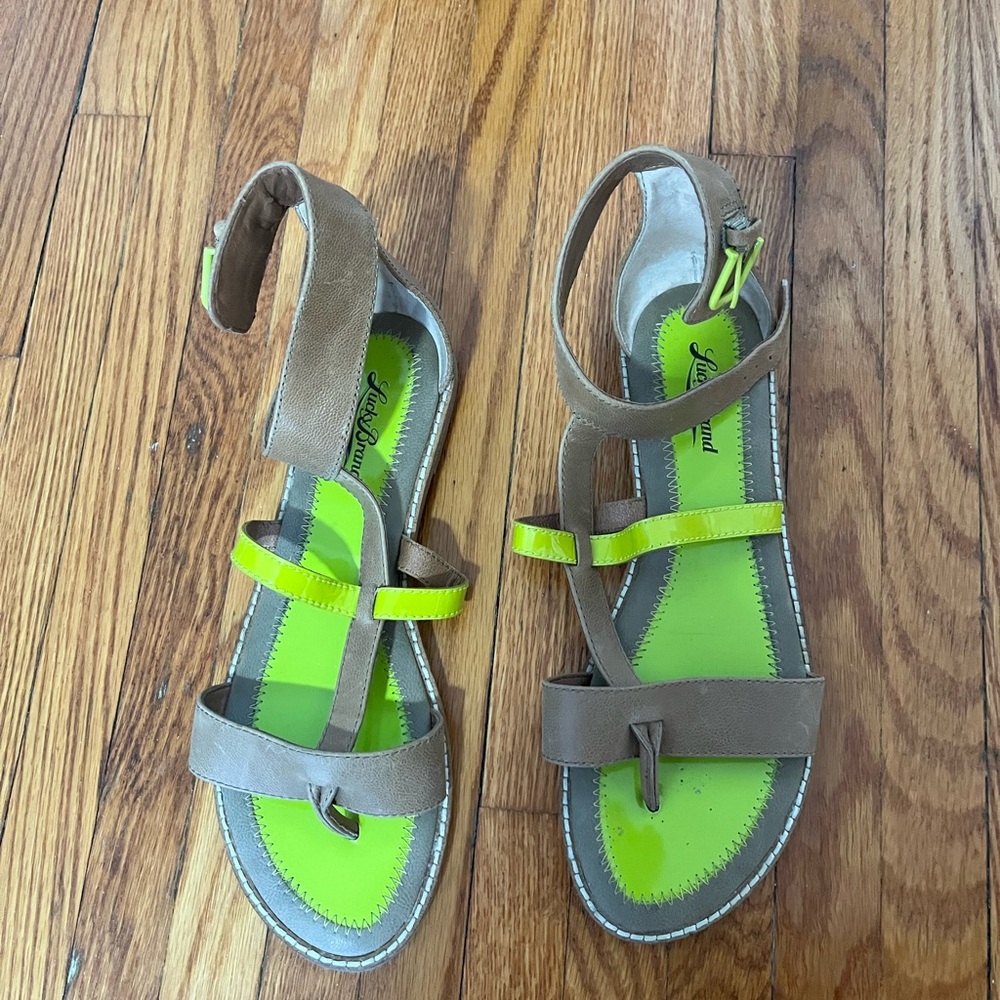 Lucky Brand never worn neon yellow sandals